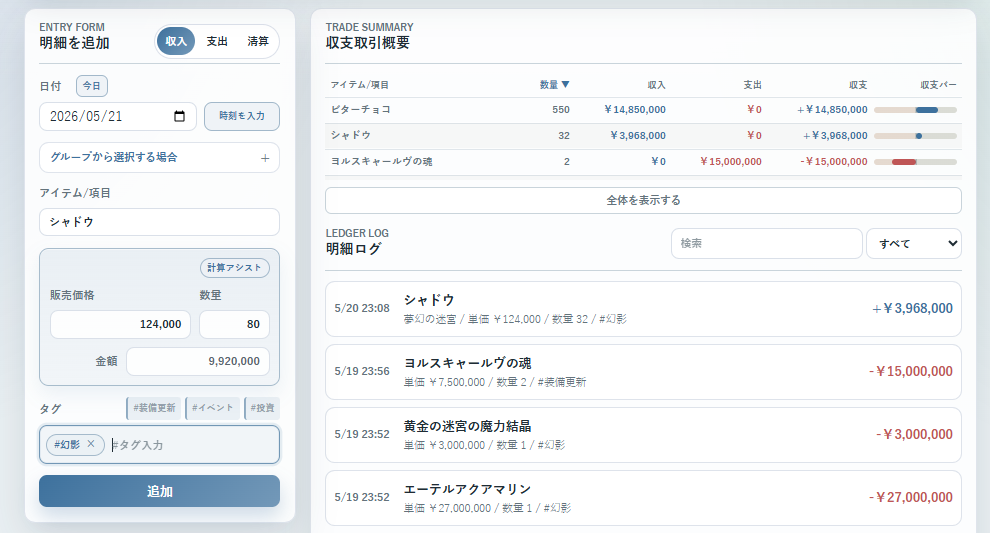 明細記録